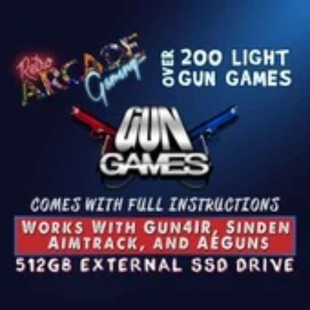 Ultimate Light Gun Drive!  512GB External SSD w/ Launch Box! GUN4IR, Sinden, Aim